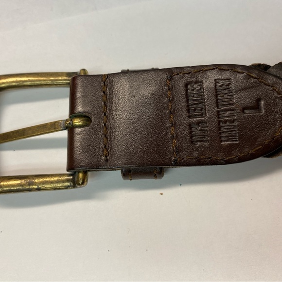 Braided Genuine Leather Belt, From Turkey, Brown, Brass Hardware,Unisex, Size 36 - Picture 7 of 8